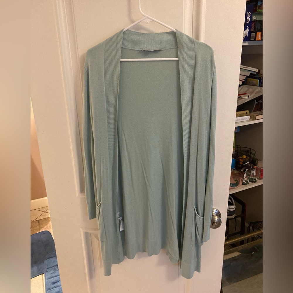Loft lightweight light blue cardigan sweater
